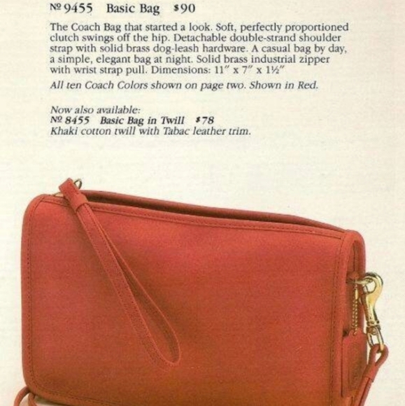 Vintage Coach NYC Basic Bag/Zippered Clutch №9455 in Rust - Picture 2 of 11